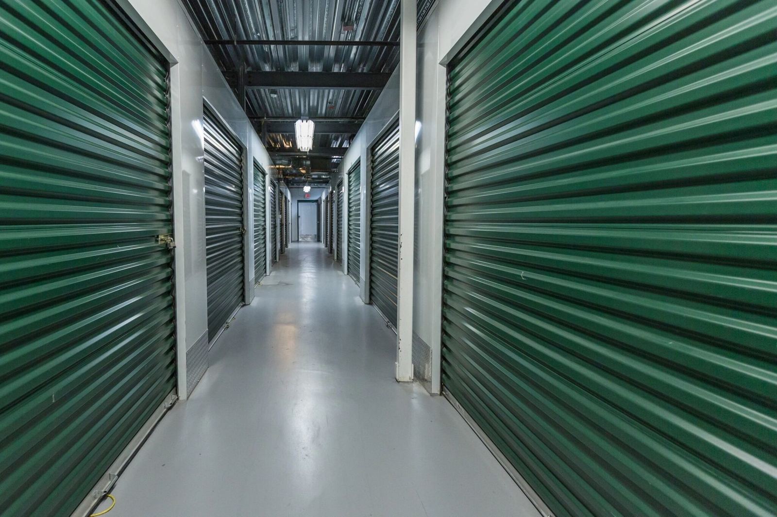 Interior storage hallway with roll-up doors